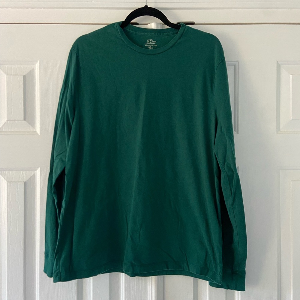 J. Crew Men's Green Long Sleeve Shirt Essential Tee XL